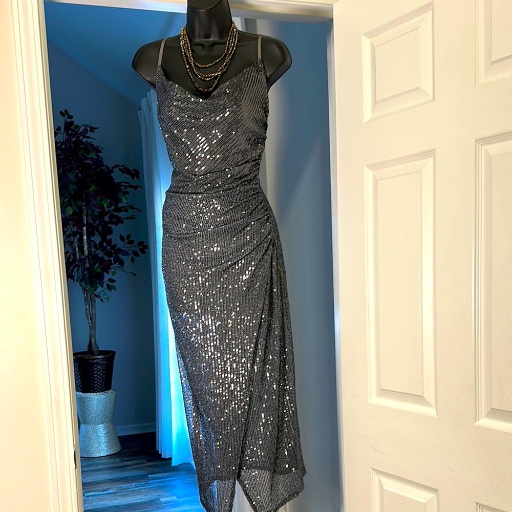 Elegant Black Sequin Dress
